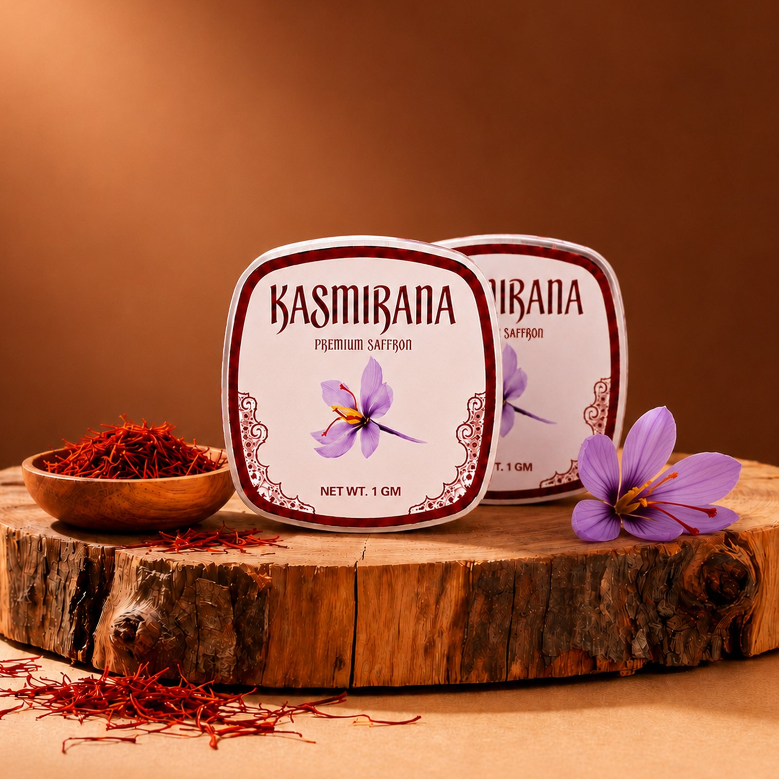 Kasmirana saffron, carefully presented
