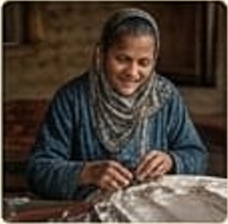 Hand Sorting Kashmiri Saffron Threads for Quality